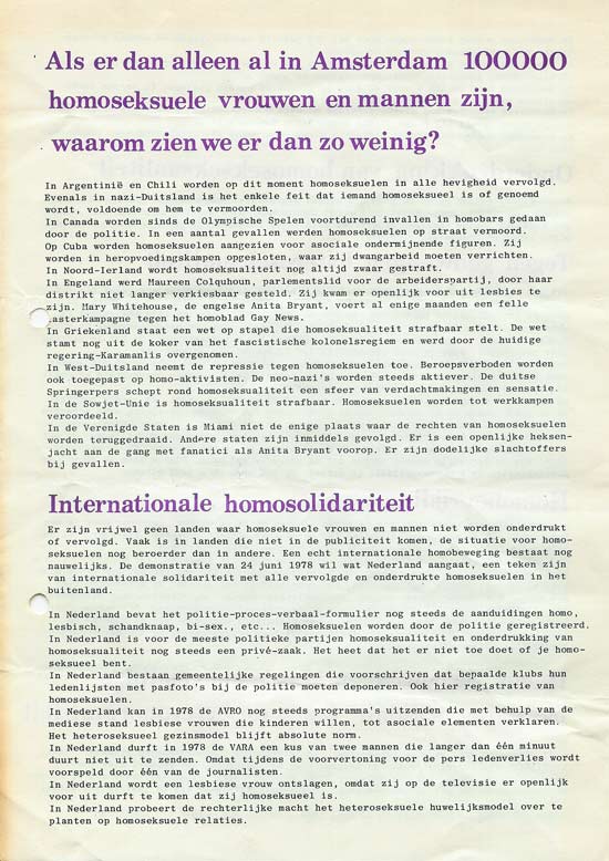 Homo-demonstratie - 24 juni 1978